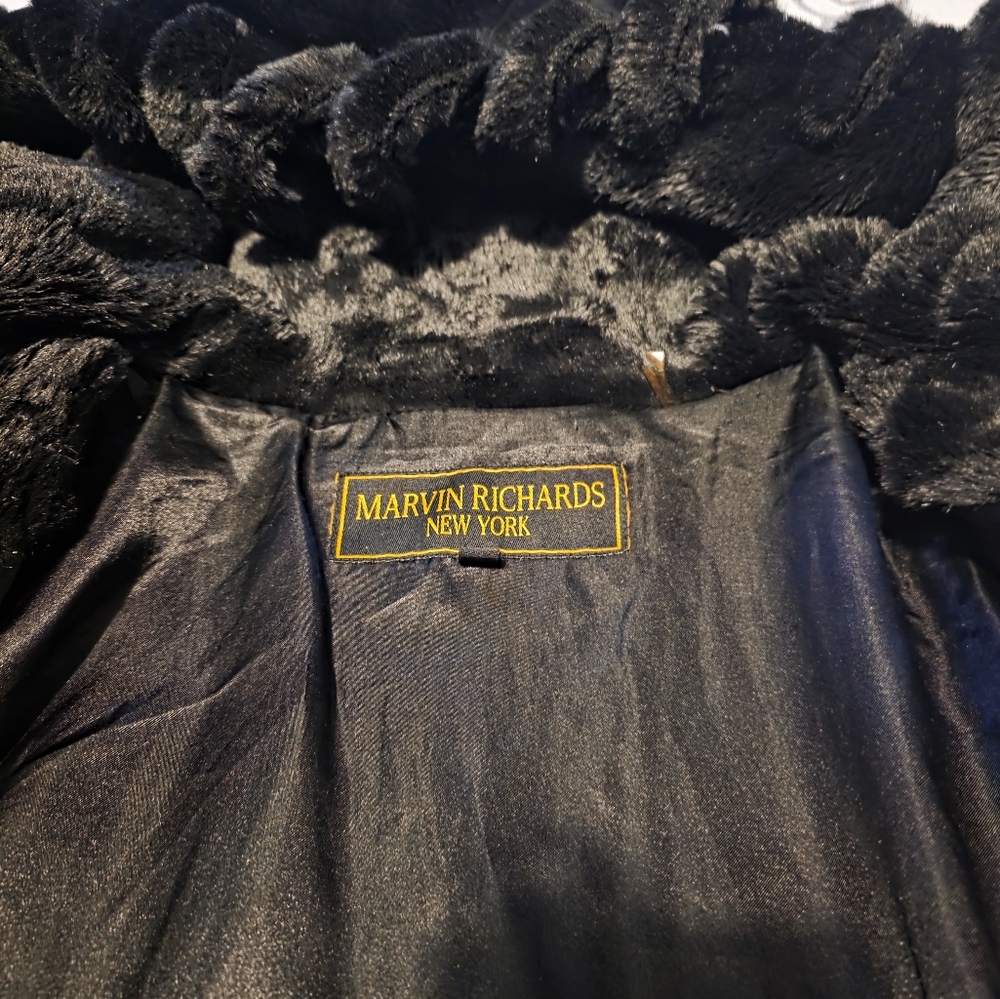 Marvin Richards Black Faux Fur Jacket - Picture 3 of 3